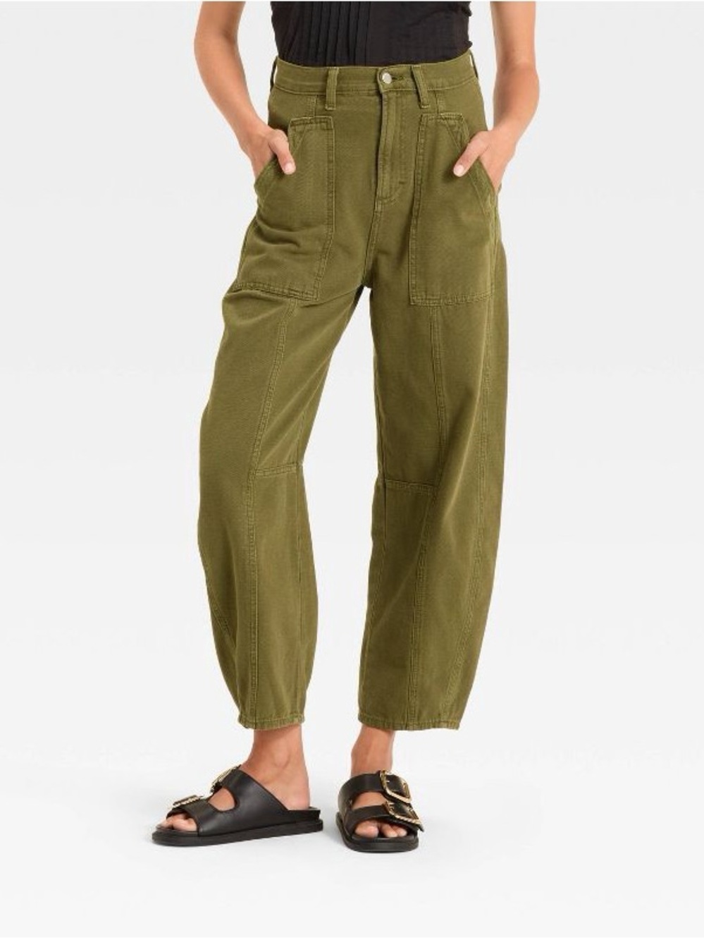 Universal Thread Olive Utility High-Rise Cargo Jeans